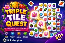 Triple Tile Quest – Unity Tile Match Puzzle Game Template