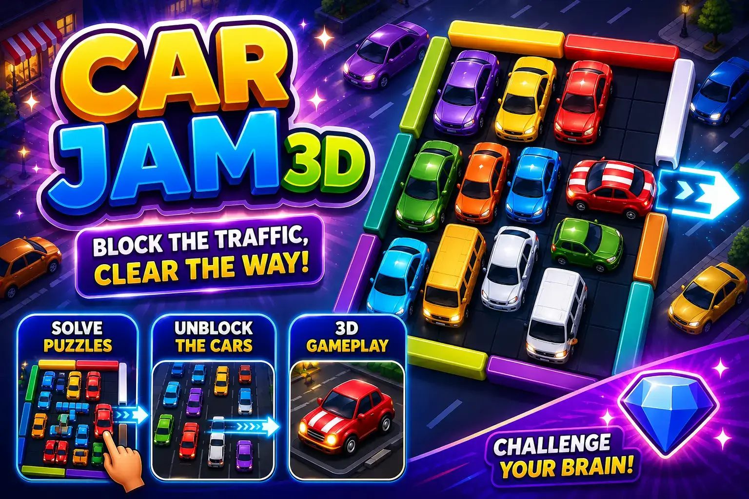 Car Jam 3D | Complete Game Template