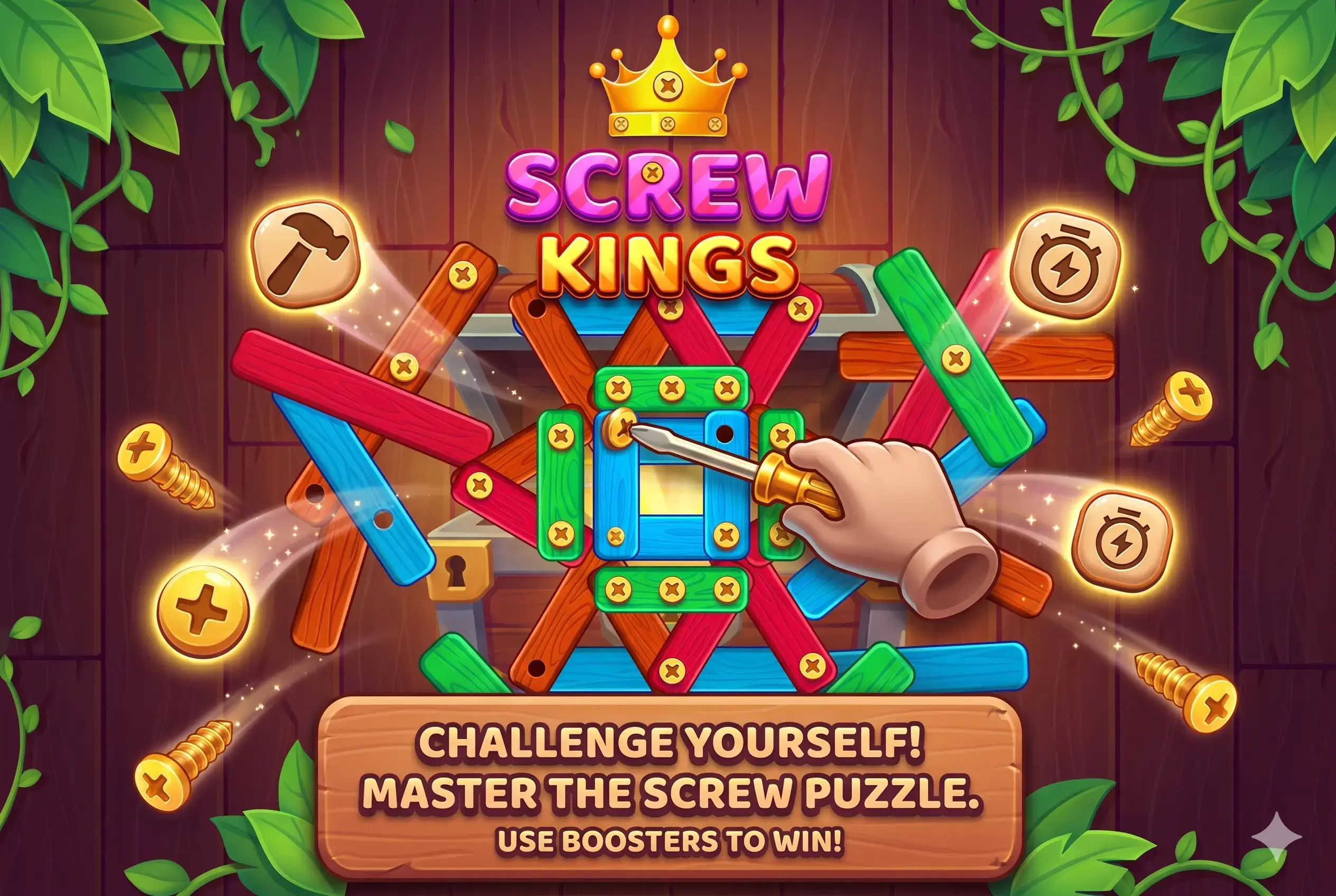 Screw Kings – Wood Nuts & Bolts Puzzle
